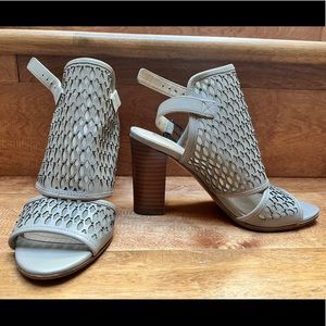 Via Spiga leather high heeled grey cage shoes sandals - US 4 / EU 34